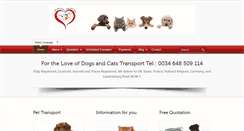 Desktop Screenshot of fortheloveofdogsandcatstransport.com